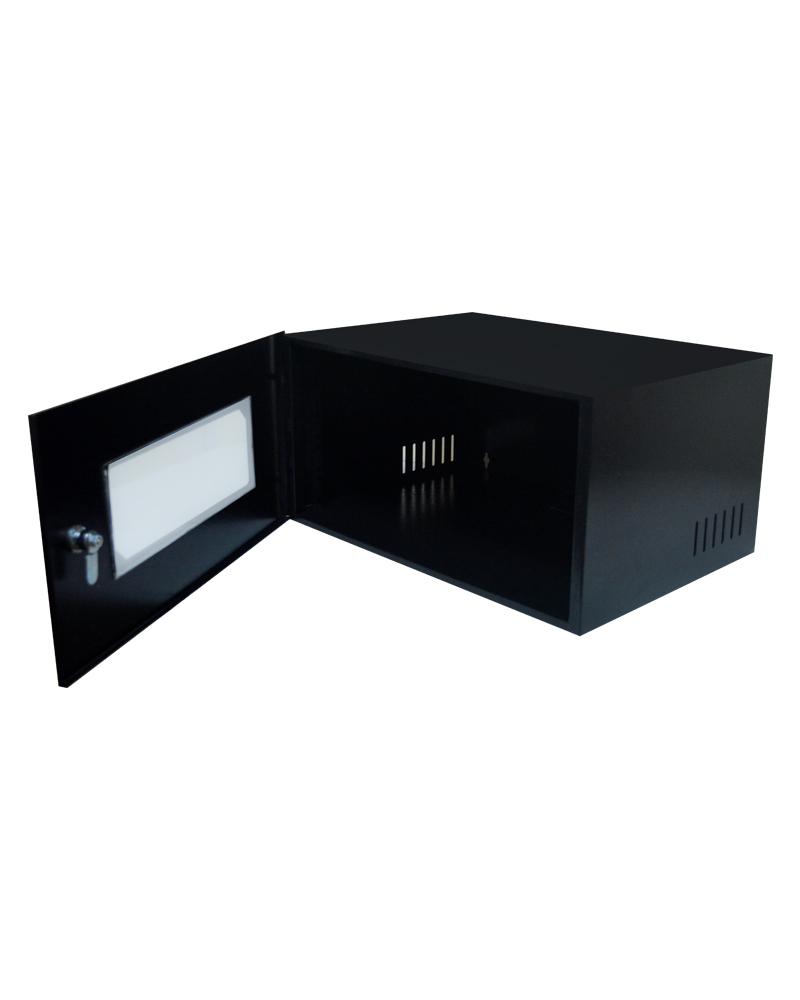 MINI RACK 5U X 350MM ECONOMIC PORTA C/ VISOR ACRÍLICO PRETO - Imagem 2